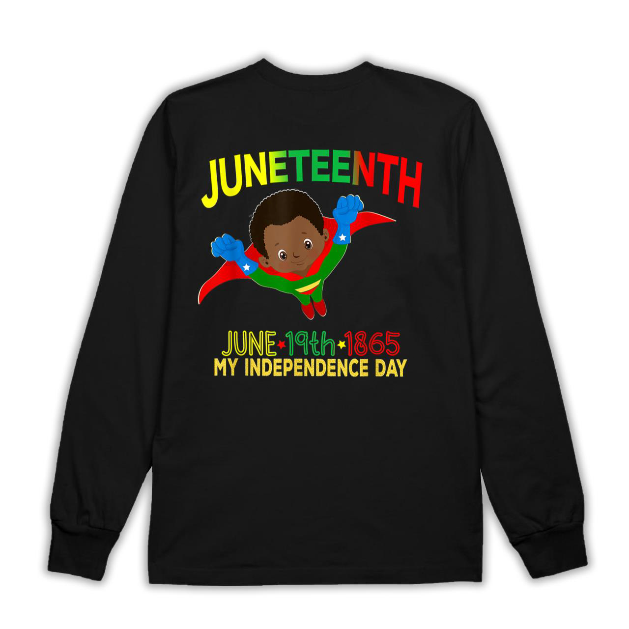 Happy Juneteenth Is My Independence Day Super Hero Black Boy T-Shirt