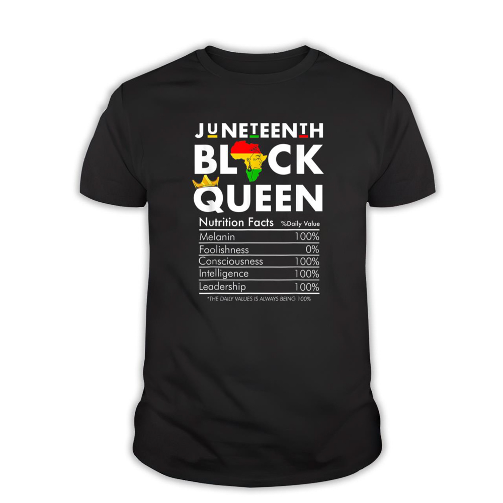 Juneteenth Womens Black Queen Nutritional Facts 4th Of July T-Shirt