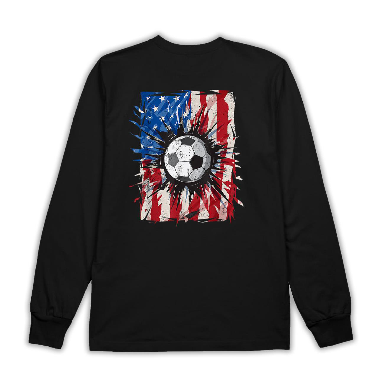 Vintage Soccer 4th of July Men USA American Flag Boys T-Shirt