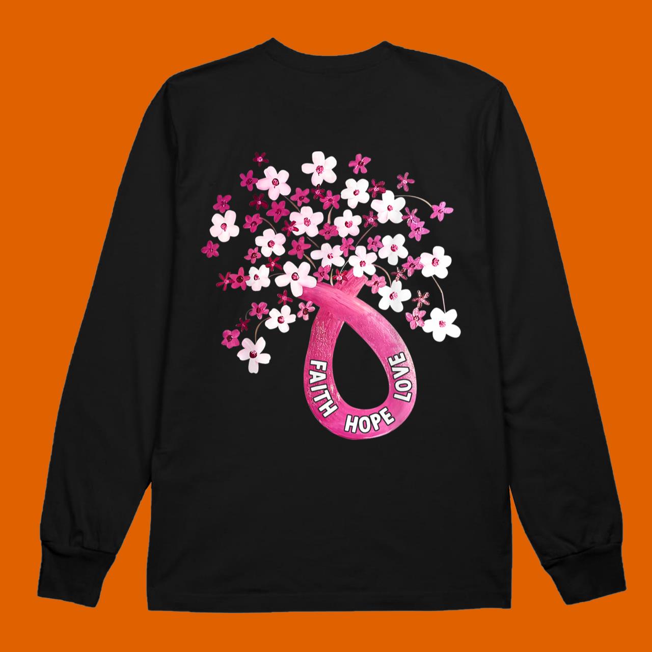 Faith Hope Love Pink Ribbon Breast Cancer Awareness T-Shirt