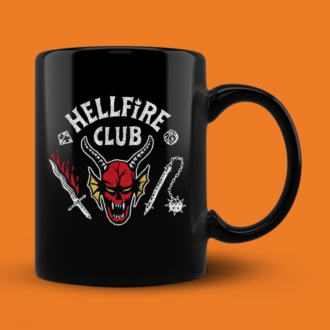 Stranger Things 4 Hellfire Club Skull & Weapons Mug