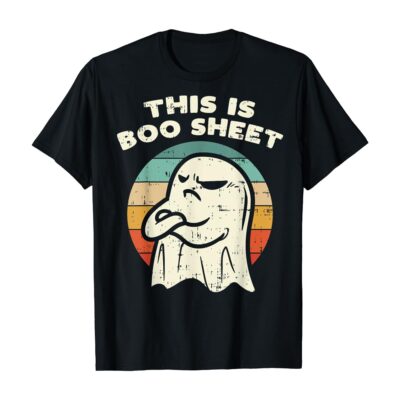 This Is Boo Sheet Ghost Retro Halloween Costume T-Shirt Funny